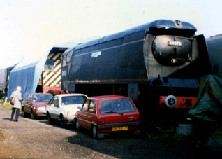 34070 during restoration at Loughborough